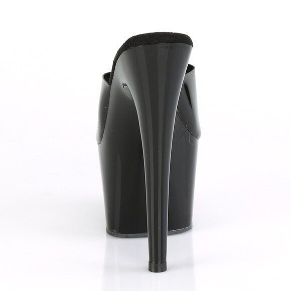 Sleek Black Platform Mules | Striking High Heel Slides for Bold Style - Picture 4 of 5